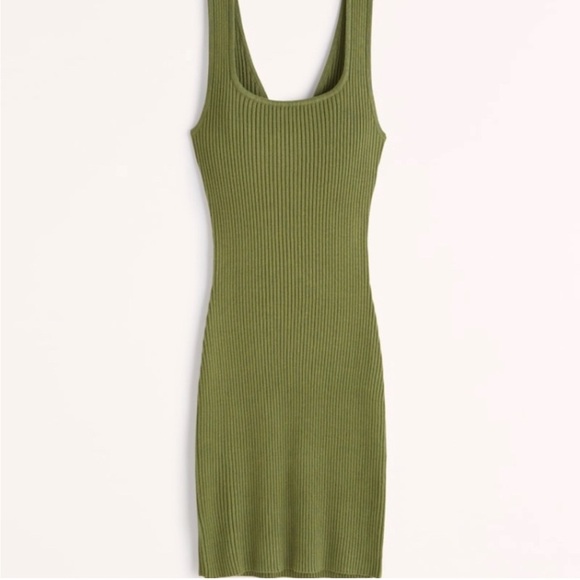 Abercrombie & Fitch Dresses & Skirts - Abercrombie & Fitch Reversible Knit Ribbed Mini Dress Size Small Green Sweater